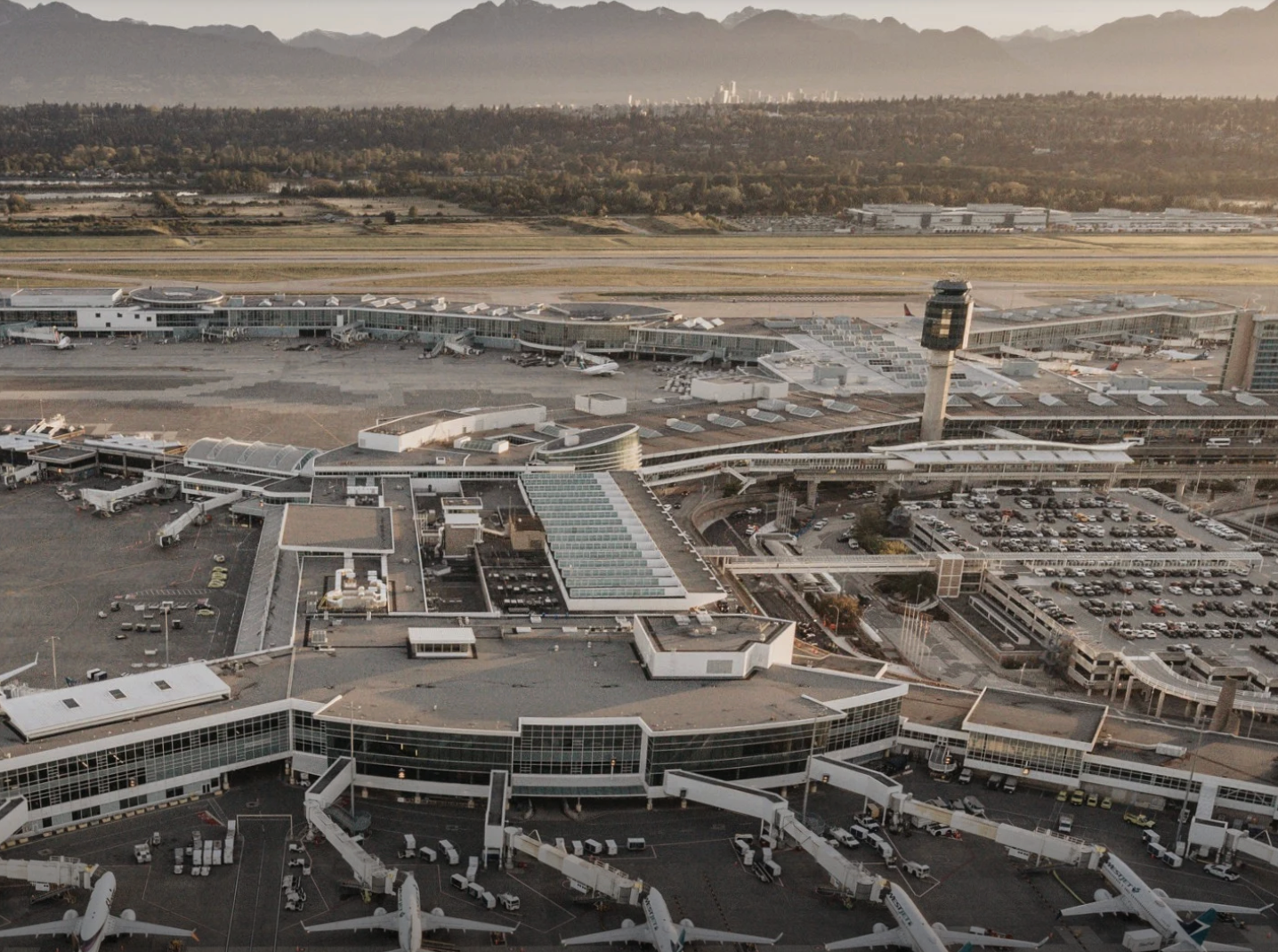 Vancouver International Airport terminal view from above